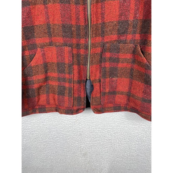 Vintage XXX Snowboard Wax Mens Size XL Red Plaid Wool Blend Full Zip Jacket Rare - Picture 9 of 13